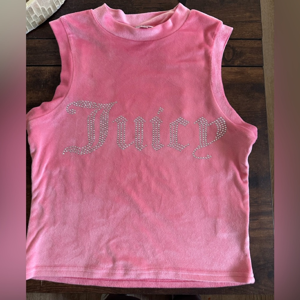 Juicy Couture Pink Rhinestone Logo Sleeveless Tank